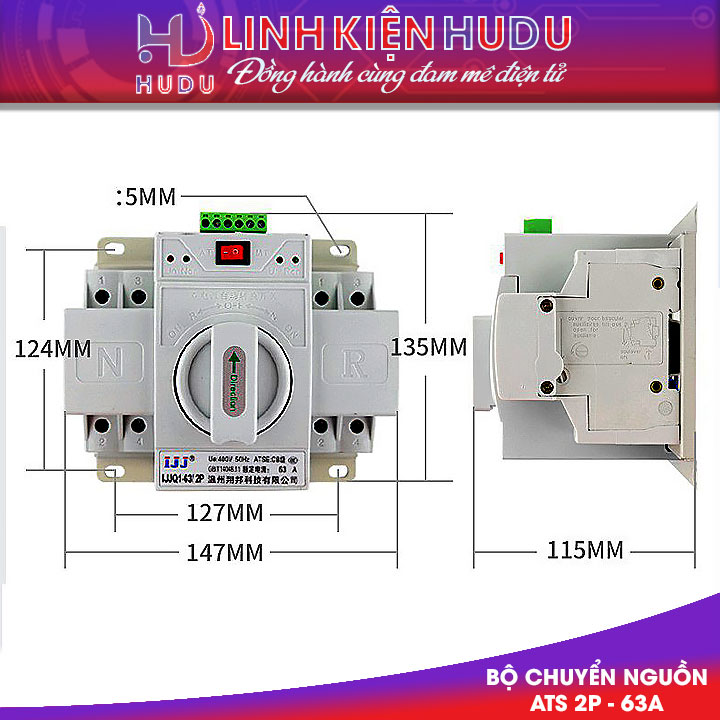 ATS chuyển nguồn tự động 1 pha 63A