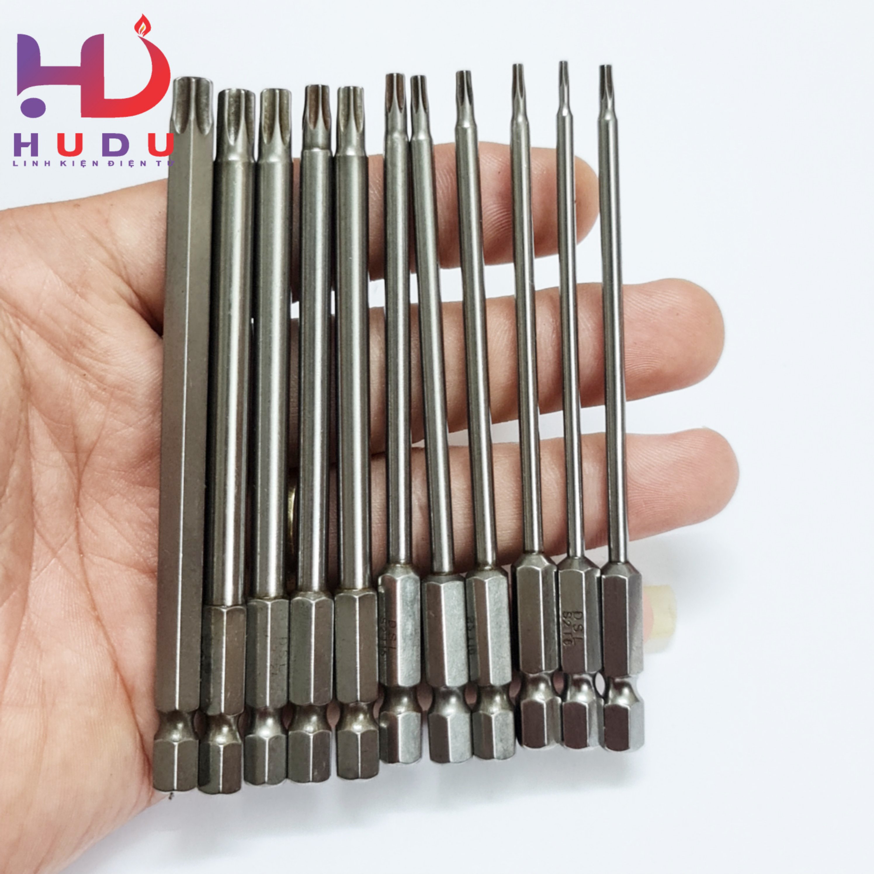 BỘ 11 ĐẦU BẮN VÍT DSL HOA THỊ DÀI 10CM CAO CẤP