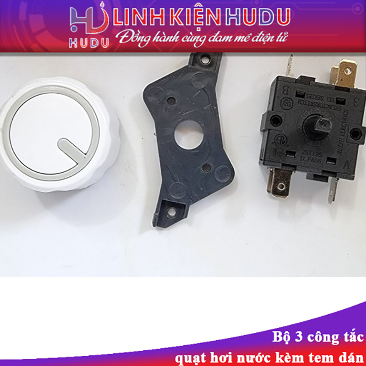 Bộ 3 công tắc quạt hơi nước kèm tem dán