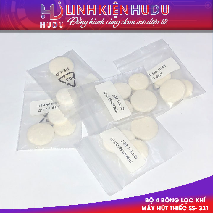Bộ 4 bông lọc khí máy hút thiếc SS- 331