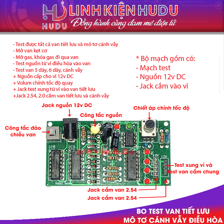 Bo test van tiết lưu và mô tơ cánh vẫy điều hòa