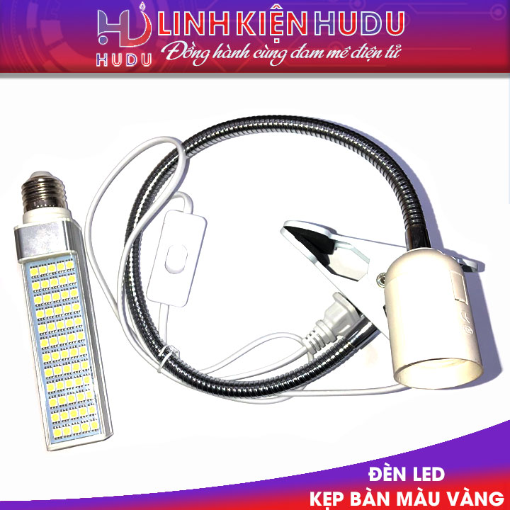 Đèn Led kẹp bàn màu vàng