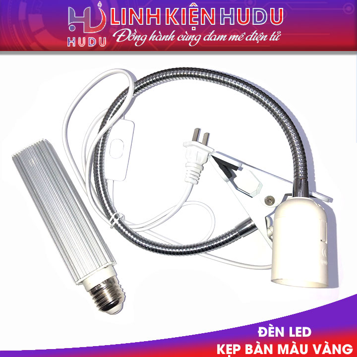Đèn Led kẹp bàn màu vàng