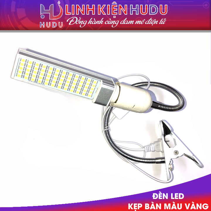 Đèn Led kẹp bàn màu vàng