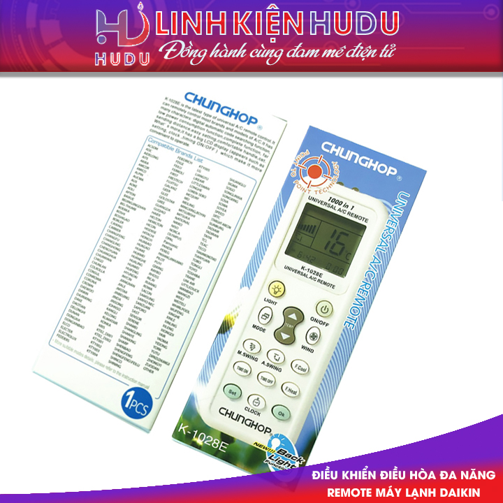 Điều khiển điều hòa đa năng loại tốt CHUNGHOP K-1028E