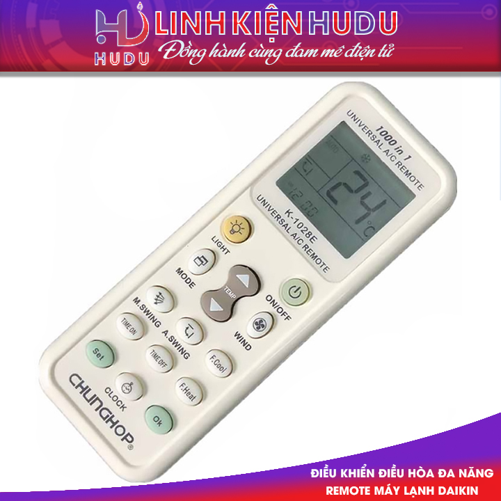 Điều khiển điều hòa đa năng loại tốt CHUNGHOP K-1028E