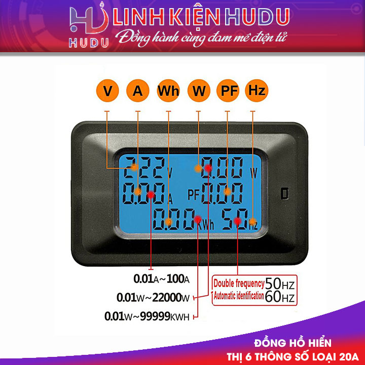 Đồng hồ hiển thị 6 thông số loại 20A