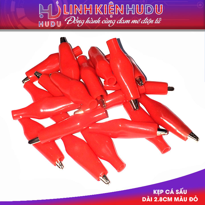 Kẹp cá sấu dài 2.8cm màu đỏ