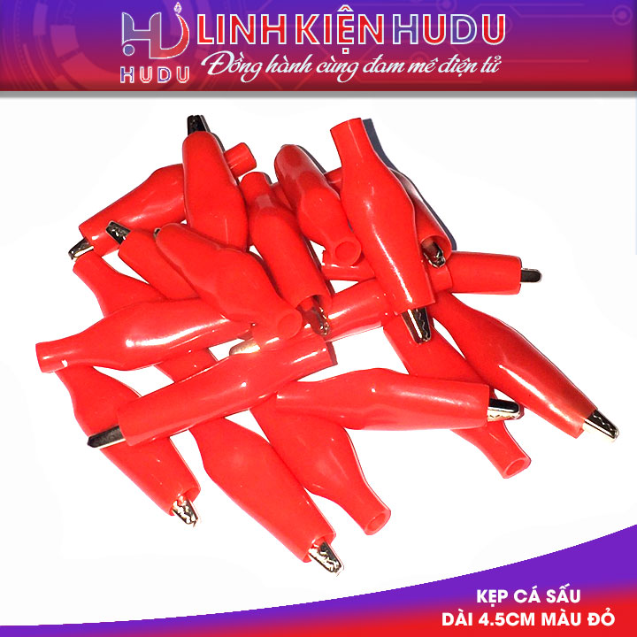 Kẹp cá sấu dài 4.5cm màu đỏ