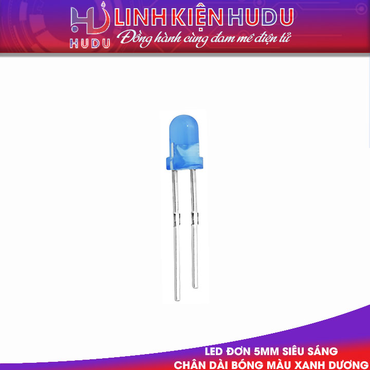 Bóng màu xanh dương Led đơn 5mm chân dài