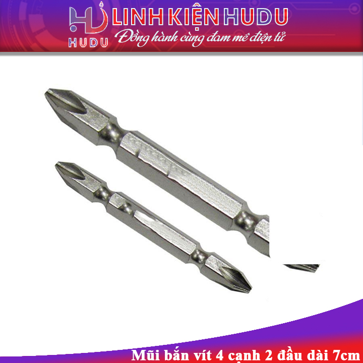 Mũi bắn vít 4 cạnh 2 đầu dài 7cm