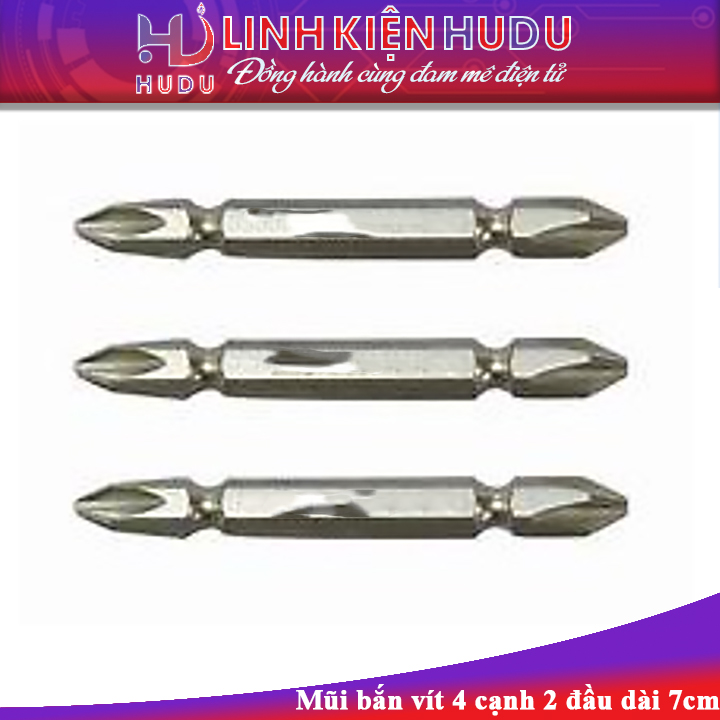 Mũi bắn vít 4 cạnh 2 đầu dài 7cm
