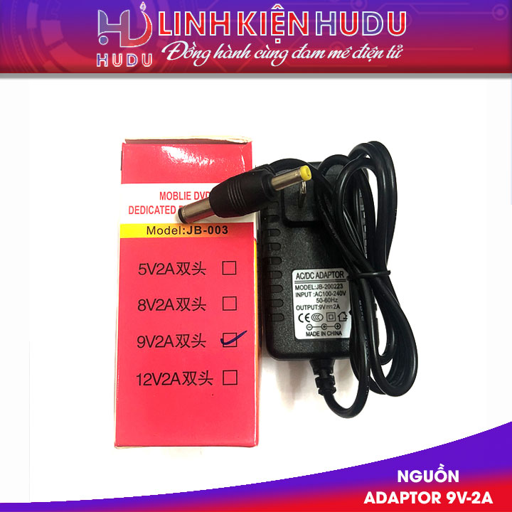 Nguồn Adaptor 9V-2A giắc 2 đầu