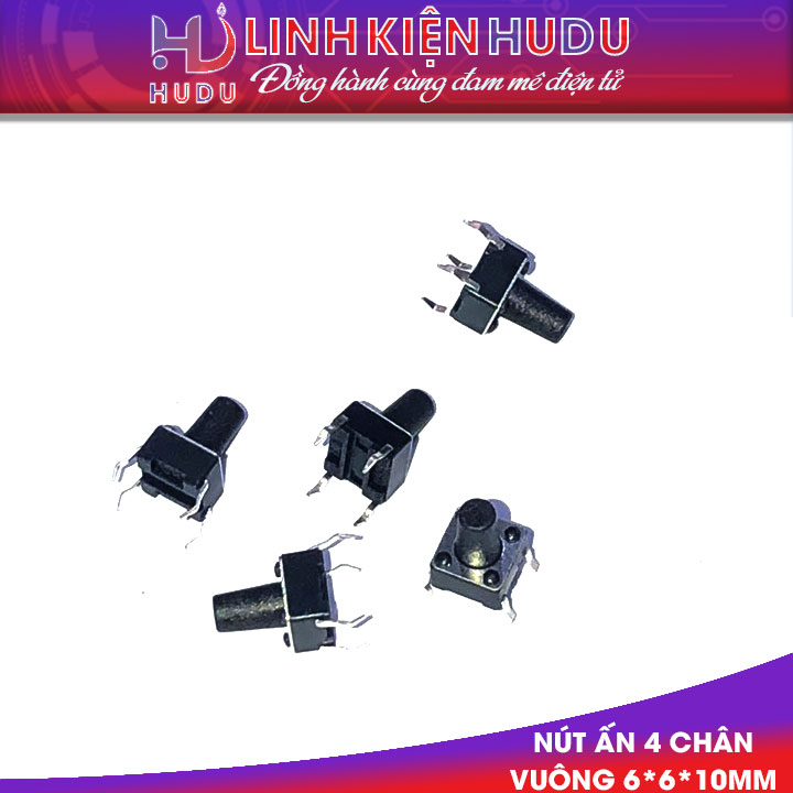Nút ấn 4 chân vuông 6*6*10mm