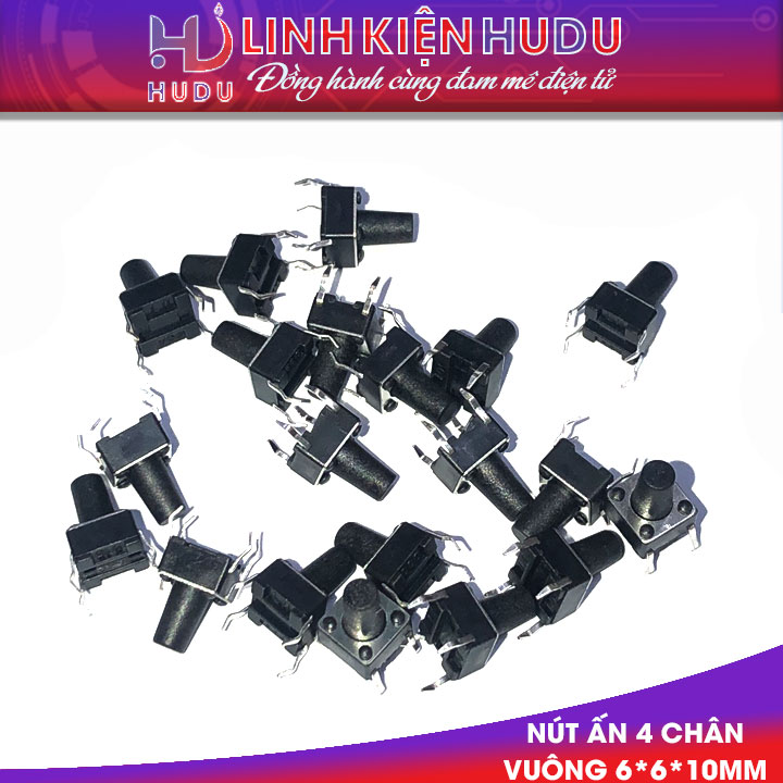 Nút ấn 4 chân vuông 6*6*10mm