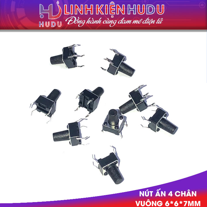 Nút ấn 4 chân vuông 6*6*7mm