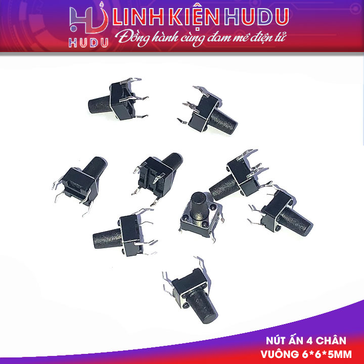 Nút ấn 4 chân vuông 6*6*5mm