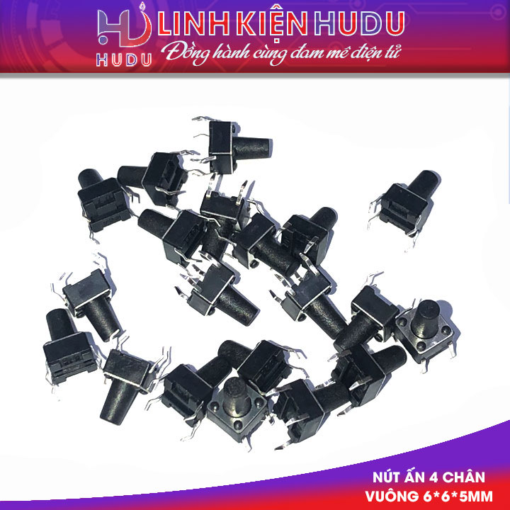 Nút ấn 4 chân vuông 6*6*5mm