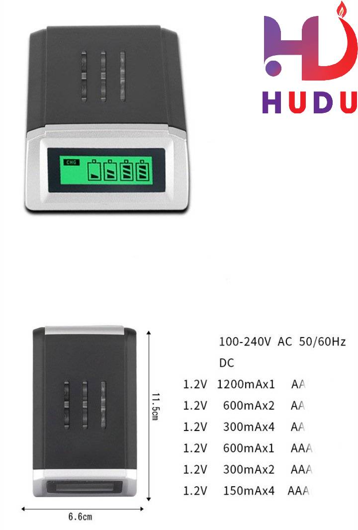 Sạc 4 pin mic AA - AAA có hiển thị và nắp đậy - tự ngắt