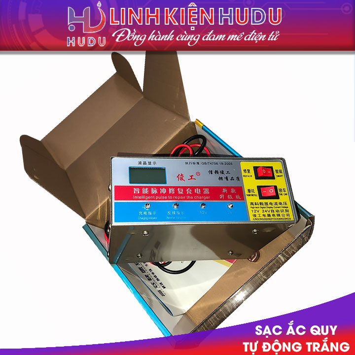 Sạc ắc quy tự động trắng