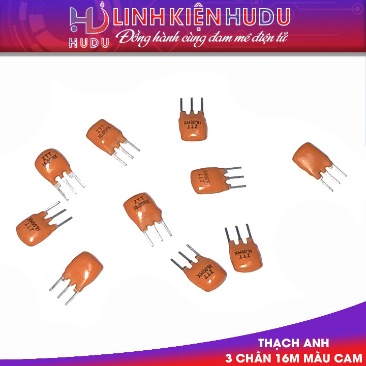 Thạch anh 3 chân 16M màu cam