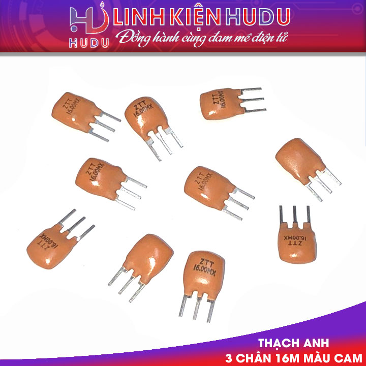 Thạch anh 3 chân 16M màu cam