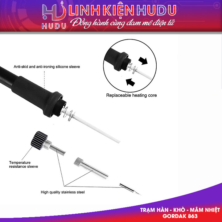 Trạm khò + hàn + mâm nhiệt Gordak 863 chính hãng
