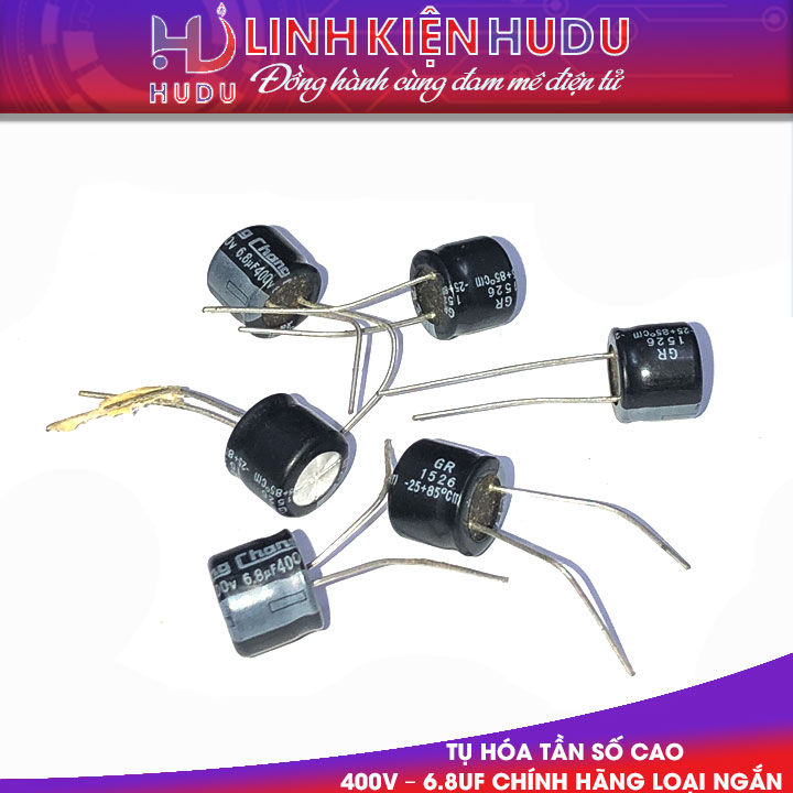 Tụ hóa 400V – 6.8UF chính hãng loại ngắn
