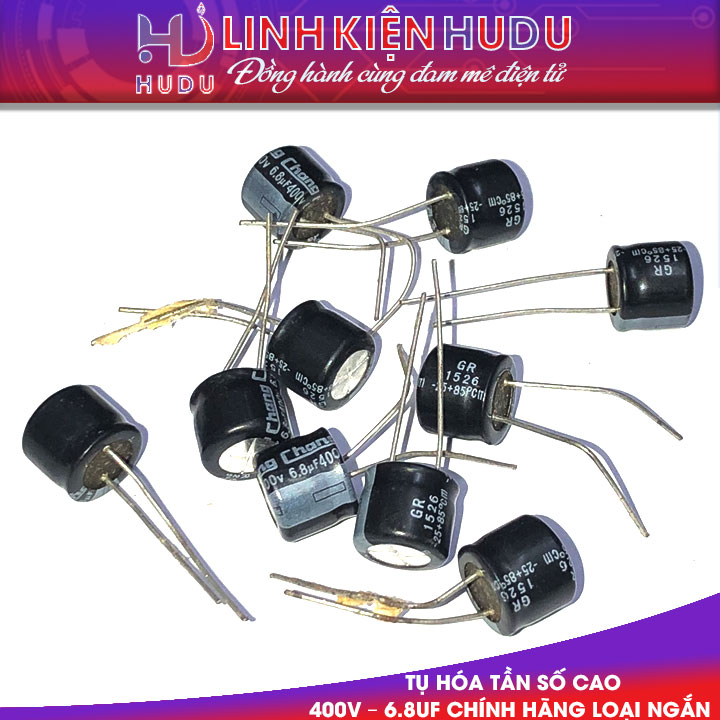 Tụ hóa 400V – 6.8UF chính hãng loại ngắn