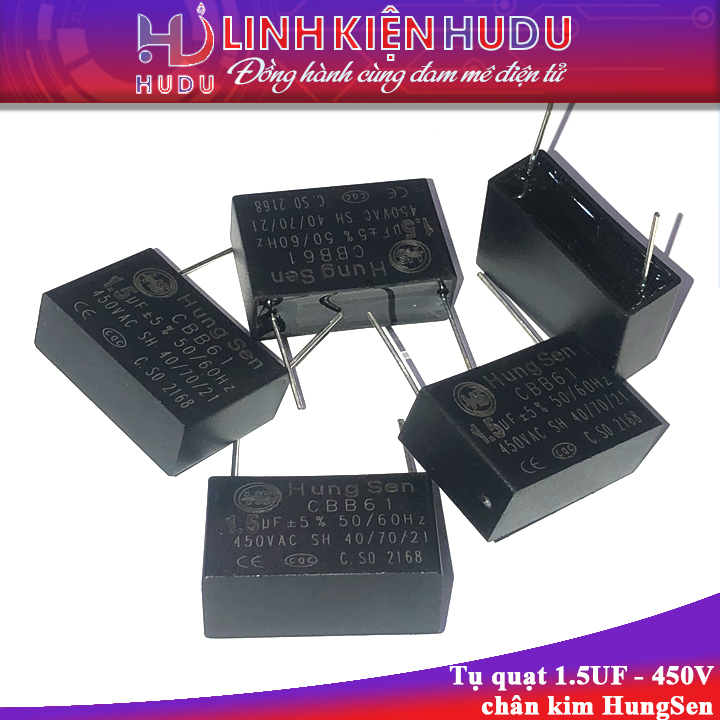 Tụ quạt 1.5UF 450V chân kim HungSen