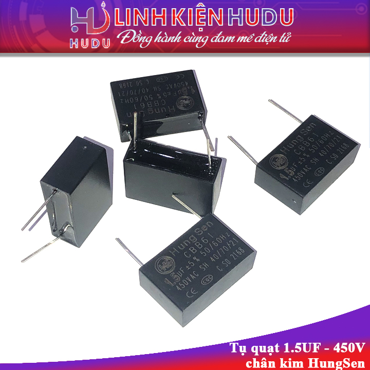 Tụ quạt 1.5UF 450V chân kim HungSen