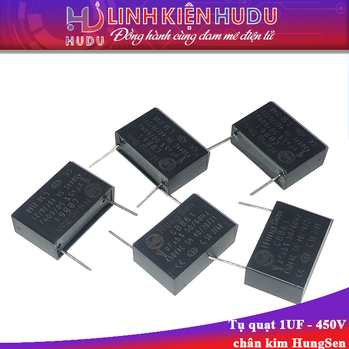 Tụ quạt 1UF 450V chân kim HungSen