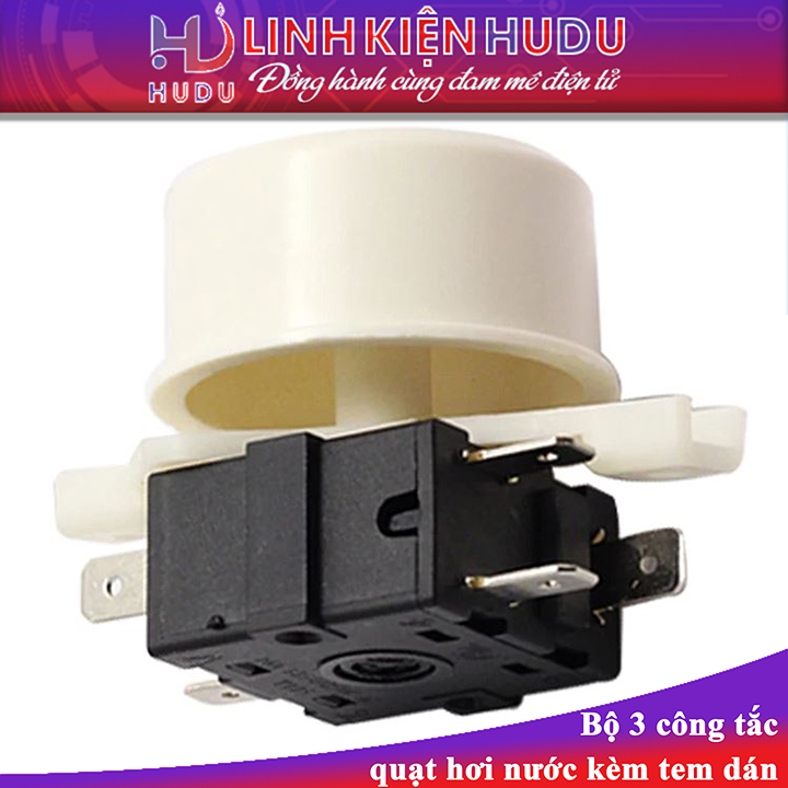 Bộ 3 công tắc quạt hơi nước kèm tem dán 
