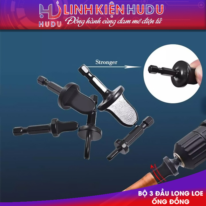 BỘ 3 LOE ỐNG ĐỒNG MÁY KHOAN (6-10-12MM)