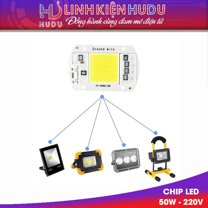 chip led 50w 220v anh sang trang