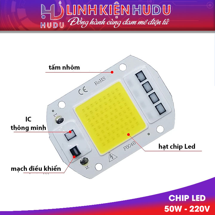 chip led 50w 220v anh sang trang