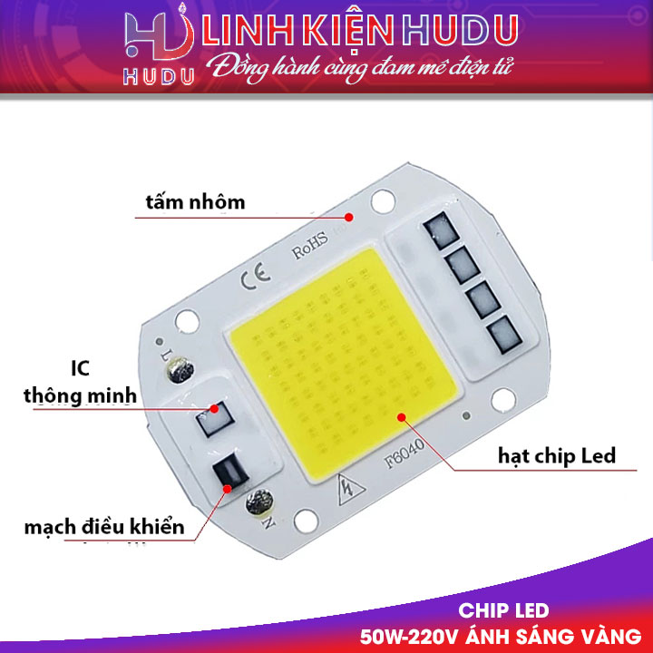 chip led 50w 220v anh sang vang
