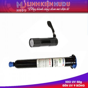 Combo keo UV 50g + Đèn UV 9 bóng