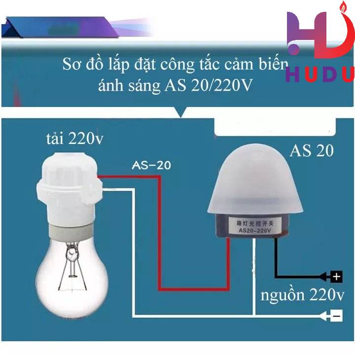 Linh kiện Hudu cung cấp công tắc cảm biến ánh sáng tắt bật đèn đảm bảo chất lượng tốt