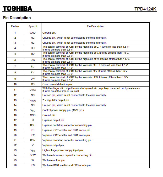 datasheet TPD4124K