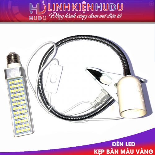 Đèn Led kẹp bàn màu vàng