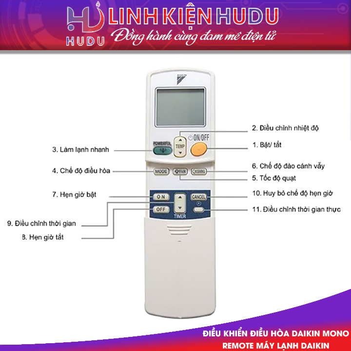 ĐIỀU KHIỂN DAIKIN MONO ÍT NÚT
