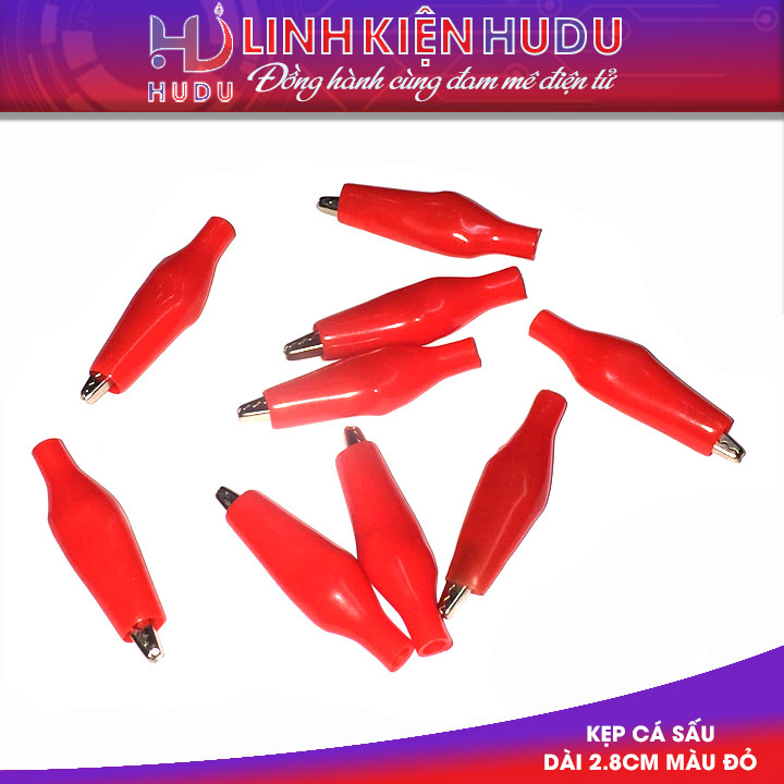 Kẹp cá sấu dài 2.8cm màu đỏ