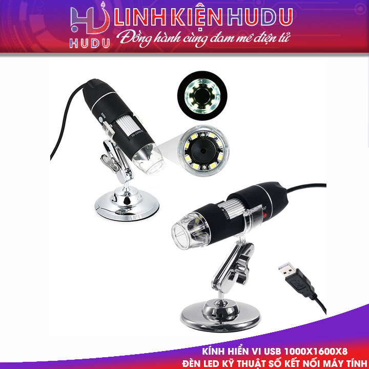 Kính hiển vi USB 1000X1600X8 Đèn LED Kỹ Thuật Số kết nối máy tính