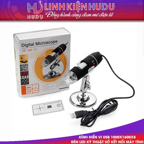 Kính hiển vi USB 1000X1600X8 Đèn LED Kỹ Thuật Số kết nối máy tính
