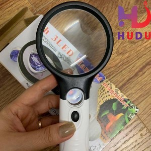 Kính Lúp Cầm Tay Phóng To Có Đèn (Có 2 thấu kính 3X và 45X)