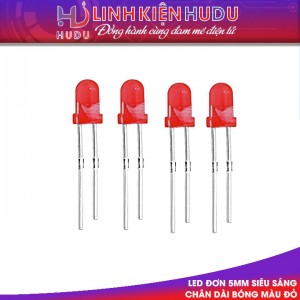 Bóng màu đỏ Led đơn 5mm chân dài
