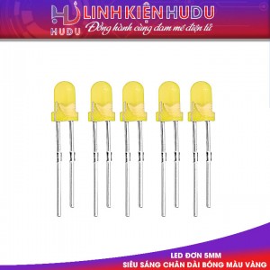 Bóng màu vàng Led đơn 5mm chân dài