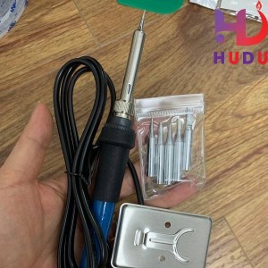 Mỏ hàn cầm tay 60W, điều chỉnh được nhiệt độ (tặng kèm 5 mũi hàn) và đế gác