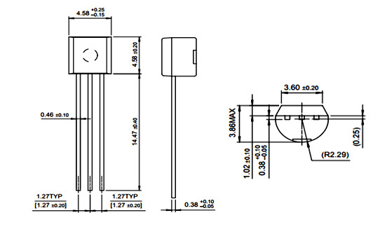 mo hinh kich thuoc 2n5551